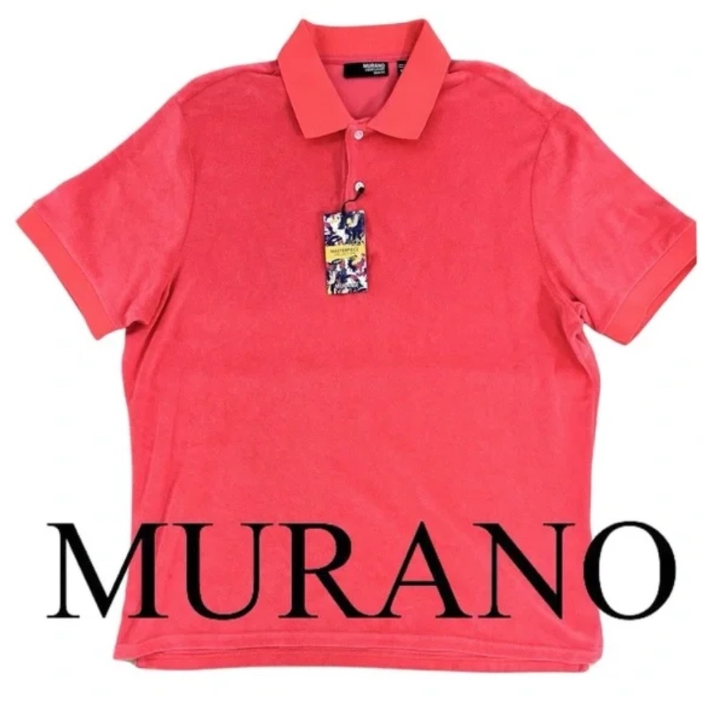 Murano Men's Liquid Luxury XL Slim Fit Stretch Terry Polo NWT